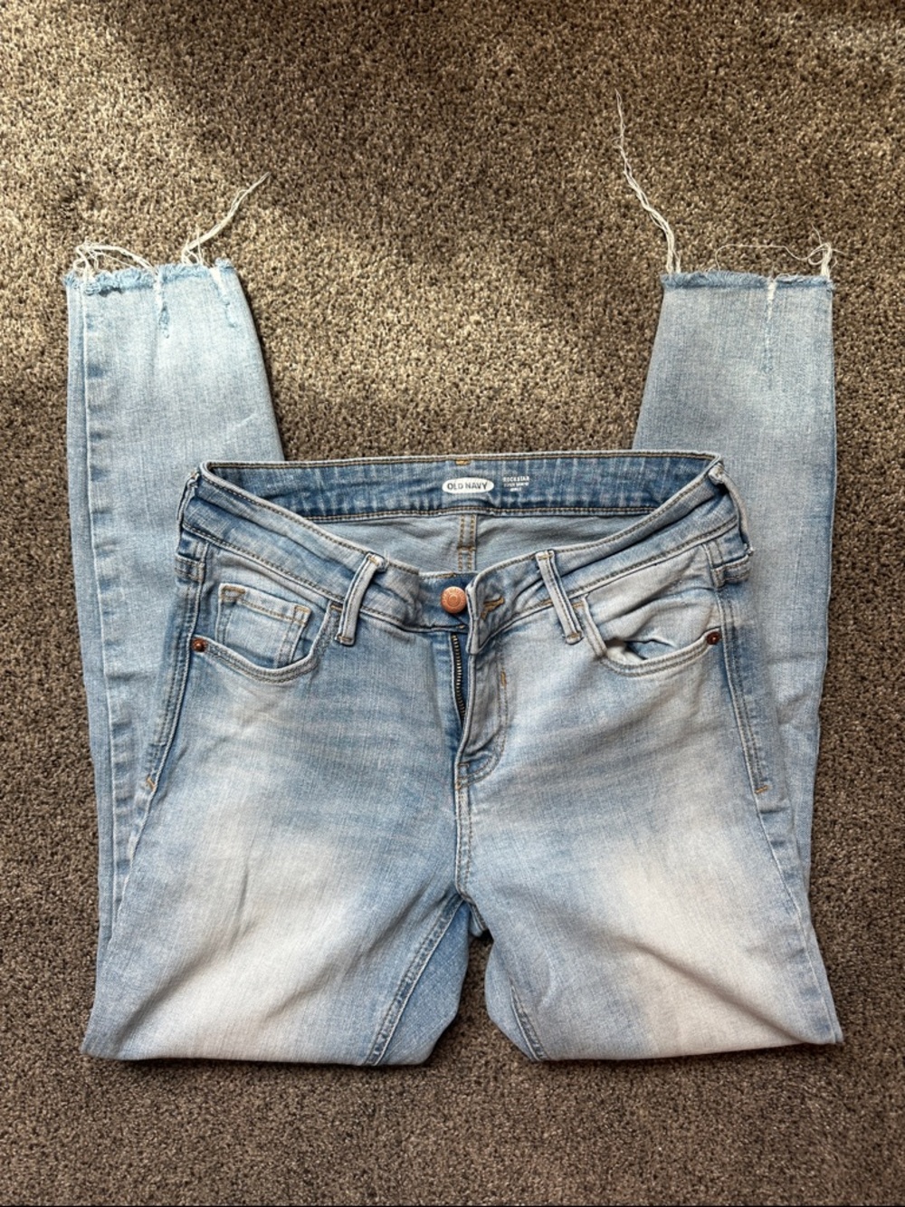 Old Navy Women's Rockstar Super Skinny Ankle Jeans - Frayed Hem, Size 2